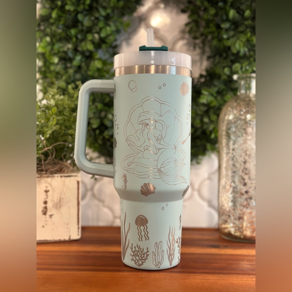Little mermaid laser engraved 40oz Stanley